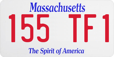 MA license plate 155TF1