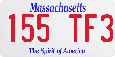 MA license plate 155TF3