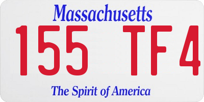 MA license plate 155TF4
