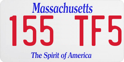 MA license plate 155TF5