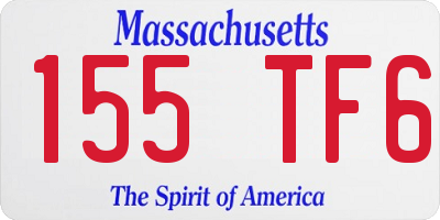 MA license plate 155TF6