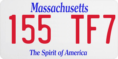 MA license plate 155TF7