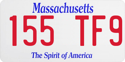 MA license plate 155TF9