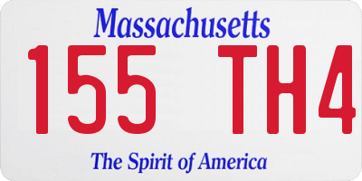 MA license plate 155TH4