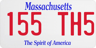MA license plate 155TH5