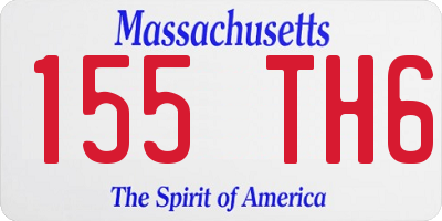MA license plate 155TH6