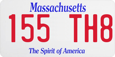 MA license plate 155TH8