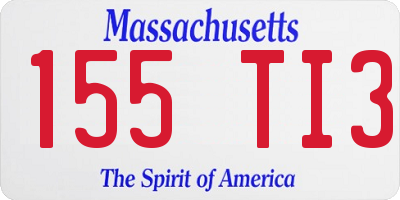 MA license plate 155TI3
