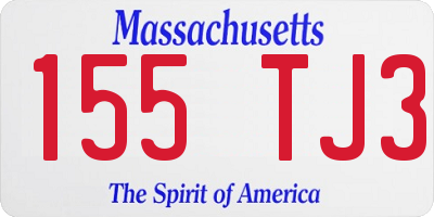MA license plate 155TJ3