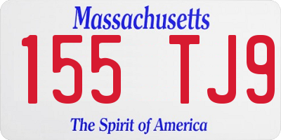 MA license plate 155TJ9