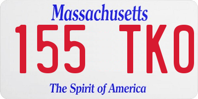 MA license plate 155TK0