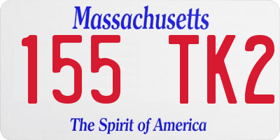 MA license plate 155TK2