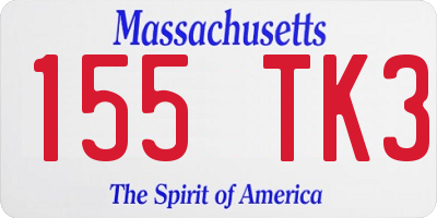 MA license plate 155TK3