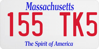 MA license plate 155TK5