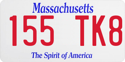 MA license plate 155TK8