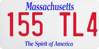 MA license plate 155TL4