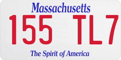 MA license plate 155TL7