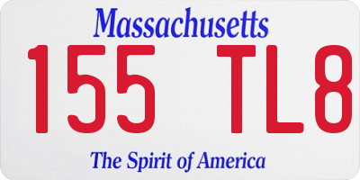 MA license plate 155TL8