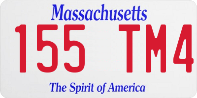 MA license plate 155TM4