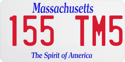 MA license plate 155TM5