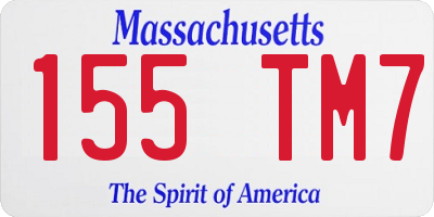 MA license plate 155TM7