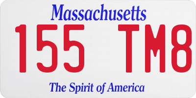 MA license plate 155TM8