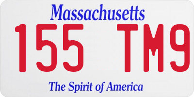 MA license plate 155TM9