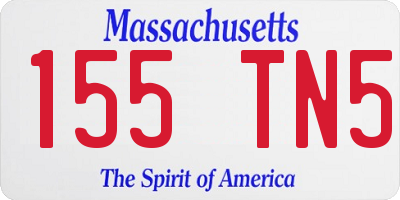 MA license plate 155TN5