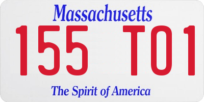 MA license plate 155TO1