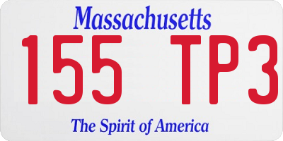 MA license plate 155TP3