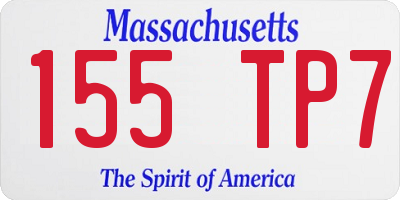 MA license plate 155TP7