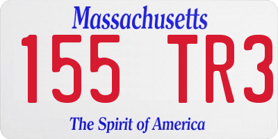 MA license plate 155TR3