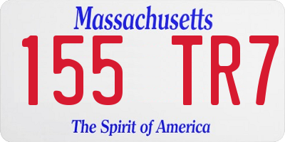 MA license plate 155TR7