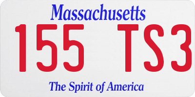 MA license plate 155TS3