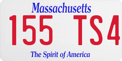 MA license plate 155TS4