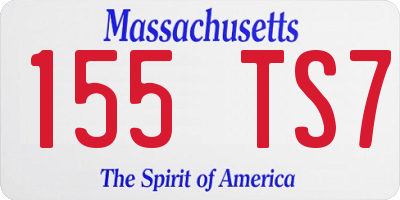 MA license plate 155TS7