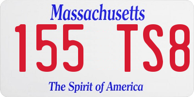 MA license plate 155TS8