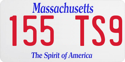 MA license plate 155TS9