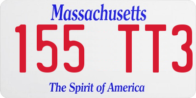 MA license plate 155TT3