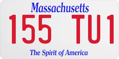 MA license plate 155TU1