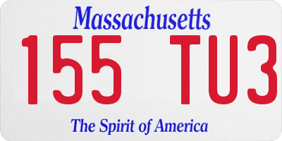 MA license plate 155TU3