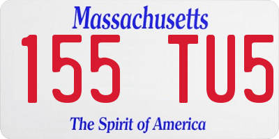 MA license plate 155TU5