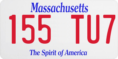 MA license plate 155TU7