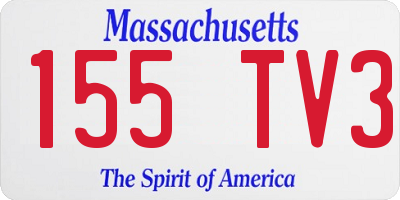 MA license plate 155TV3