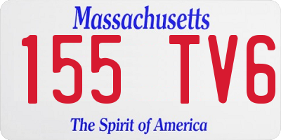 MA license plate 155TV6