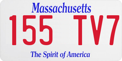 MA license plate 155TV7
