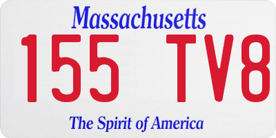 MA license plate 155TV8