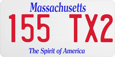 MA license plate 155TX2