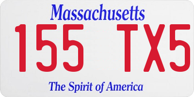 MA license plate 155TX5