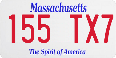 MA license plate 155TX7